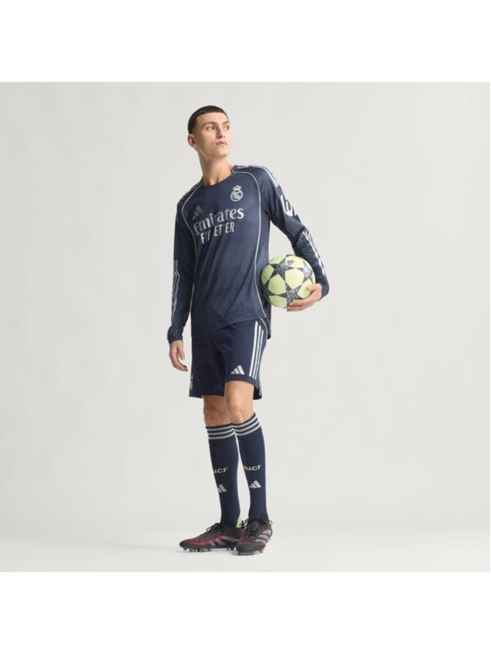 Adidas Real Madrid 25/26 Long Sleeve Away Authentic Jersey JP3956 Men's Size S